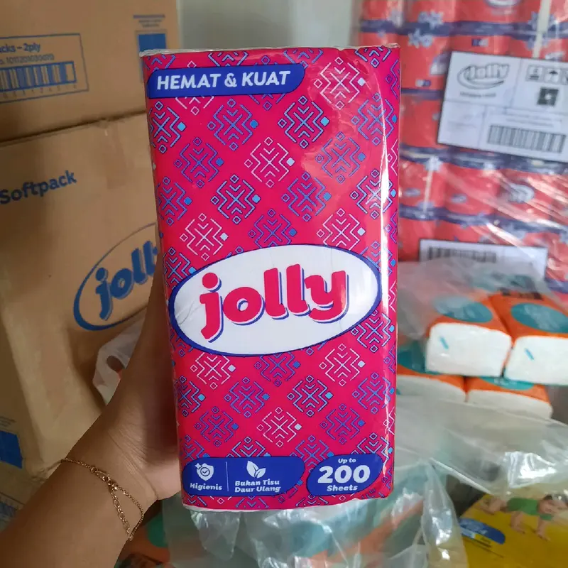 Paket 8 Pack Tisu Jolly Pink 200 sheet Tissue 2