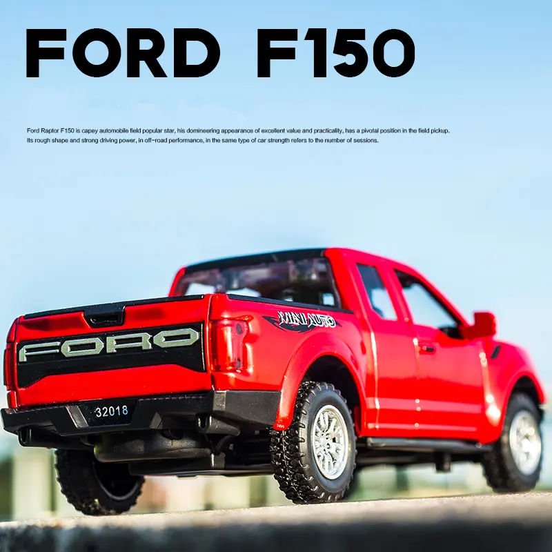 Mô Hình Ô Tô Hợp Kim Ford Raptor F150 Pickup, Tỷ Lệ 1: 32, Đồ Chơi Kim Loại Đúc Khuôn, Mô Hình Xe Địa Hình Bộ Sưu Tập Mô Hình Ô Tô, Có Âm Thanh Và Ánh Sáng, Thích Hợp Cho Trẻ Em, Ý Tưởng Quà Tặng Tuyệt Vời 1