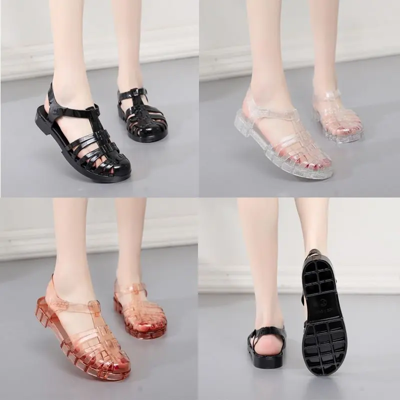 (COD)Sandal Sepatu Jelly Dewasa Import LINZY/ Sandal Sepatu Karet Transparan Glitter Size 36-40