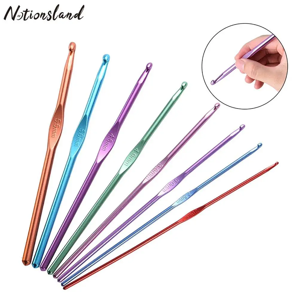 2.0-5.5mm Crochet Hook Set, 8 Counts/set Multicolor Aluminum Crochet Hooks, Comfortable Smooth Crochet Needles for DIY Crocheting, Crochet Supplies, Knitting Needles