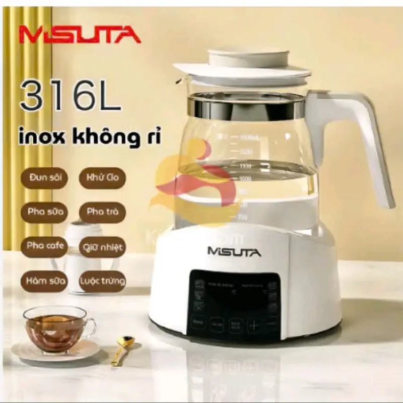 [  BH 12 tháng] Ấm đun nước pha sữa Chính Hãng Misuta, không điều khiển, máy hâm nước pha sữa, ấm đun nước duy trì nhiệt độ 0