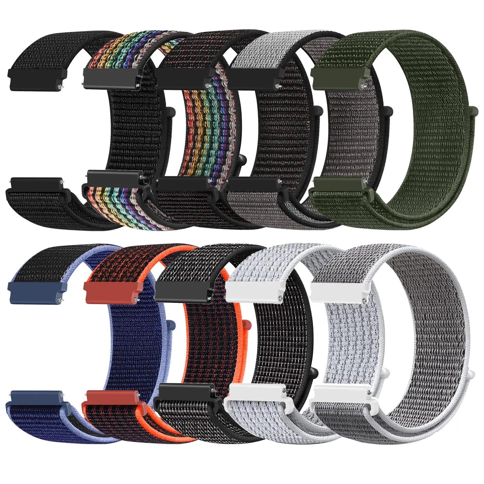 22mm Nylon Braided Smart Watch Band (Band Only), Fashionable Replacement Watch Band, Wearable Accessories Compatible with Samsung Galaxy Watch 22mm