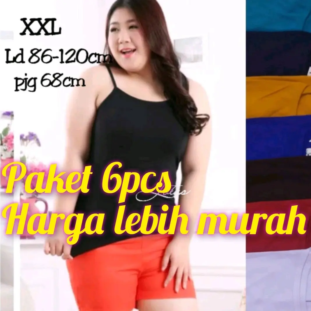PAKET HEMAT 6PCS/TANKTOP JUMBO PREMIUM TALI KECIL