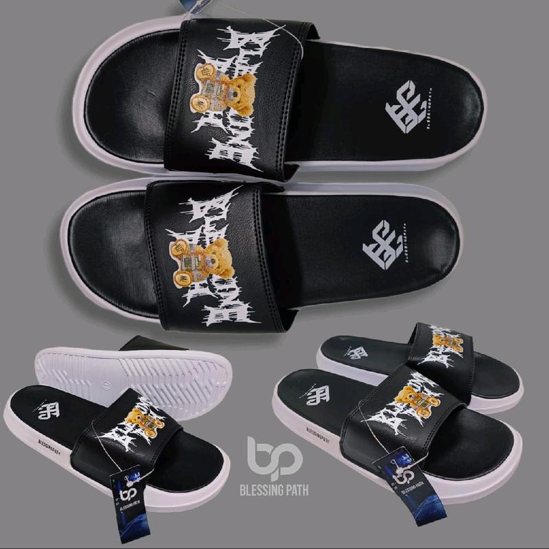 Sandal Slop Print BLESSINGPATH Neo Leather Cowok Cewek Karet 100% Baru - Shoes, Pria/sandal santai selop 1