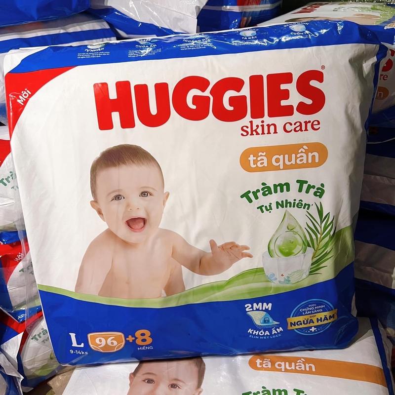 Tã/bỉm quần Huggies Skincare tràm trà mẫu mới M106/L104/XL88/XXL80 Cho Bé