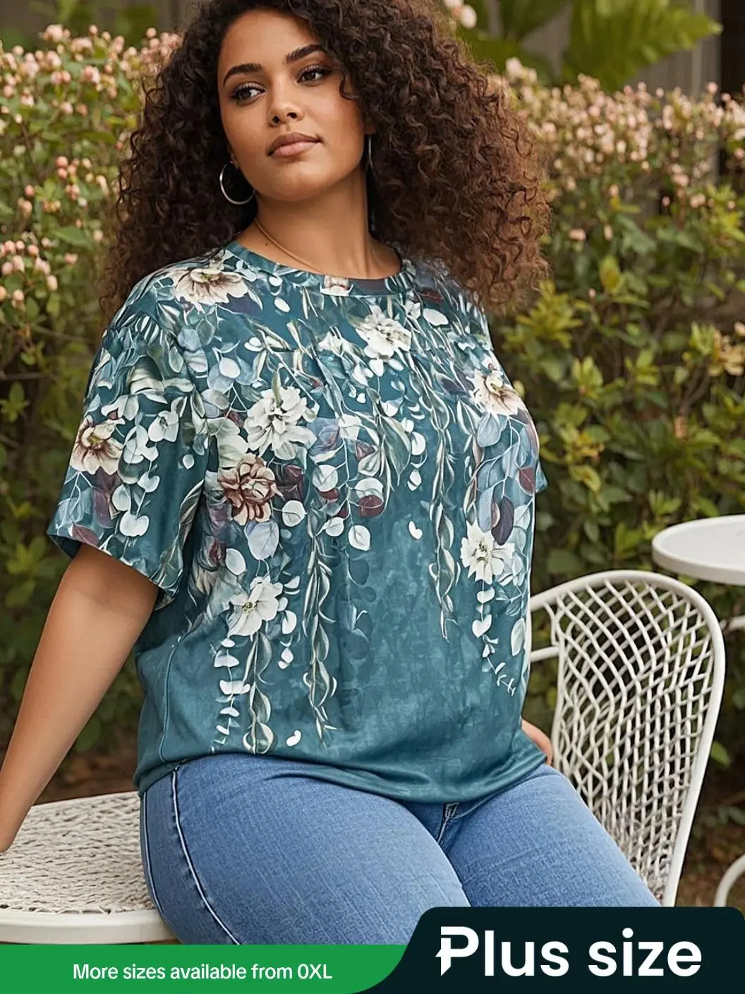 Women's Floral Print Round Neck Tee, Fashion Casual Crew Neck T-shirt for Daily Holiday Vacation Outdoor Wear, Ladies Clothes for All Seasons
