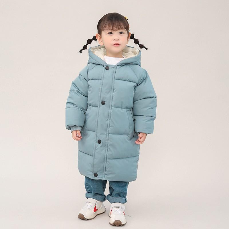  Áo khoác phao Hàn LOẠI DÀY dáng dài cho bé trai và bé gái 10-40kg lót nỉ lụa 