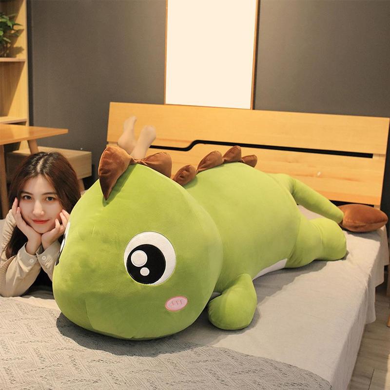 Product Introduction of New Style 80-140CM Long Lovely Dinosaur Plush Toys Soft Cartoon Animal Dinosaur Stuffed Doll Pillow Birthday Gift 12