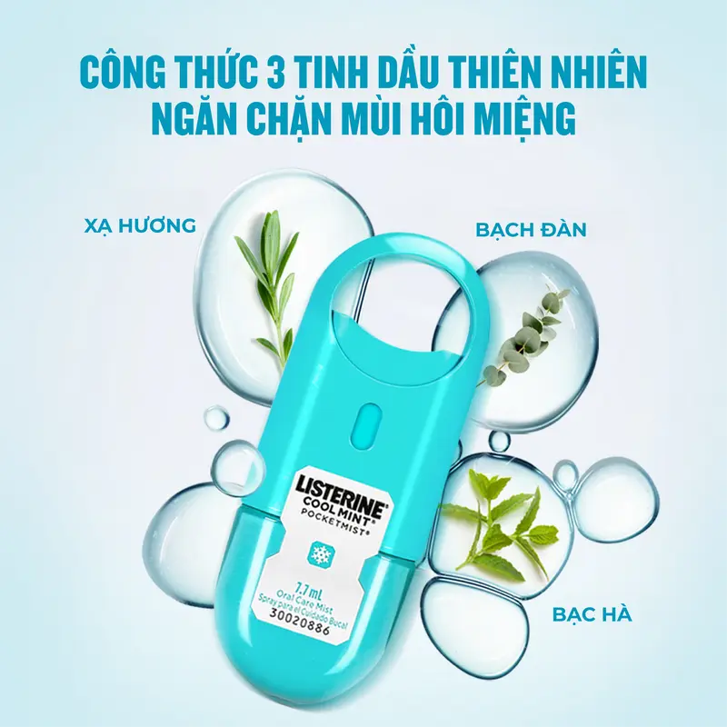 [Combo 2 Xịt Thơm Miệng Listerine Coolmint Pocketmist 7.7ml 2