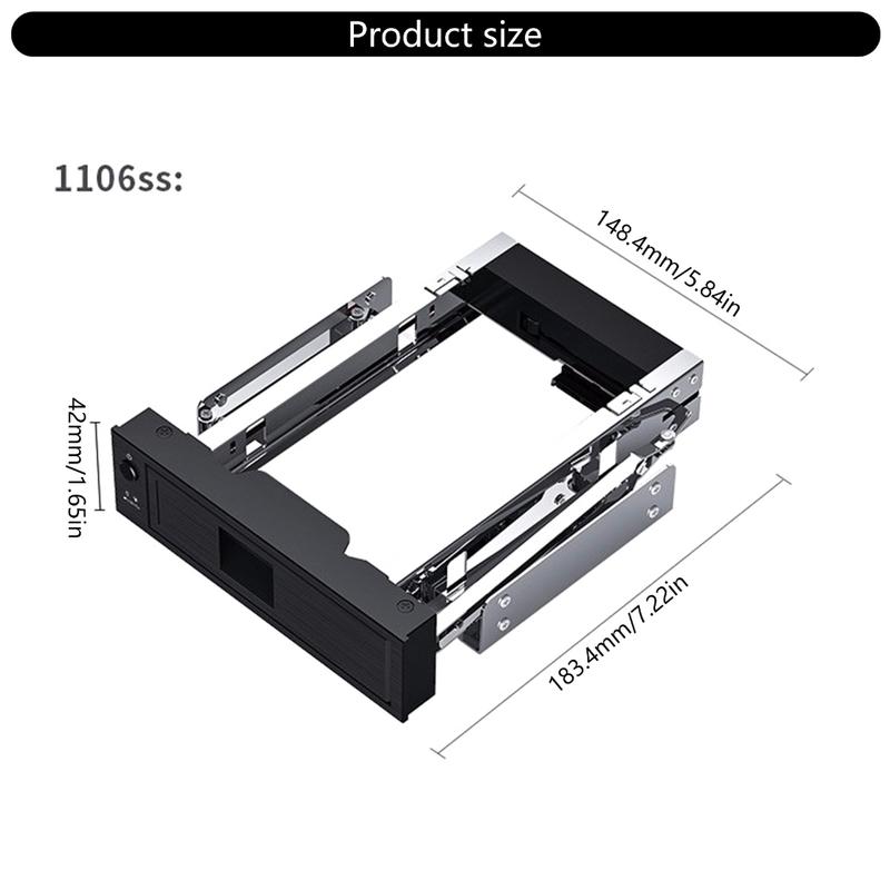 1106SS Trayless Hot Swap Mobile Rack ROM 3.5inch Internal Hard Drive SSD Adapter Hard Drive SSD Conversion Frame 4