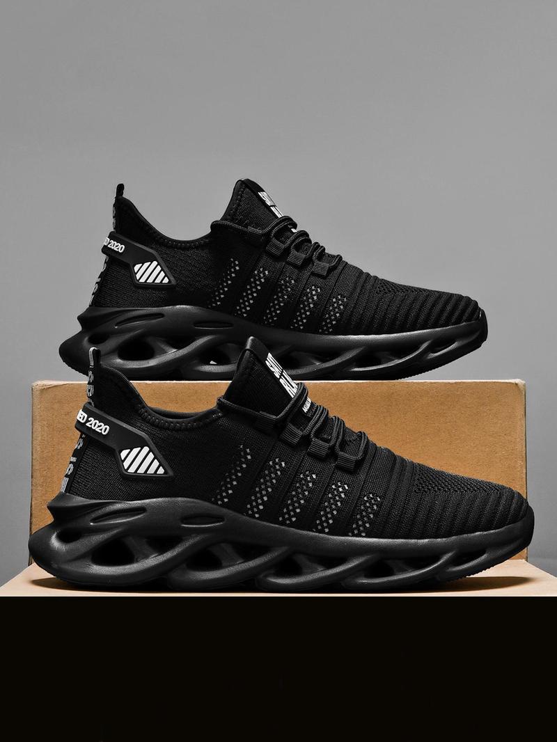 Product Introduction of Men's Fashionable Blade Sole Design Low Top Sneakers, Casual Comfortable Breathable Sports Running Shoes, Male All-match Round Toe Shoes for Daily Wear, Designer Shoes 4
