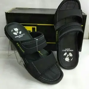 Sandal Kasual Pria Sandal Kulit Pakalolo N2353  - Black