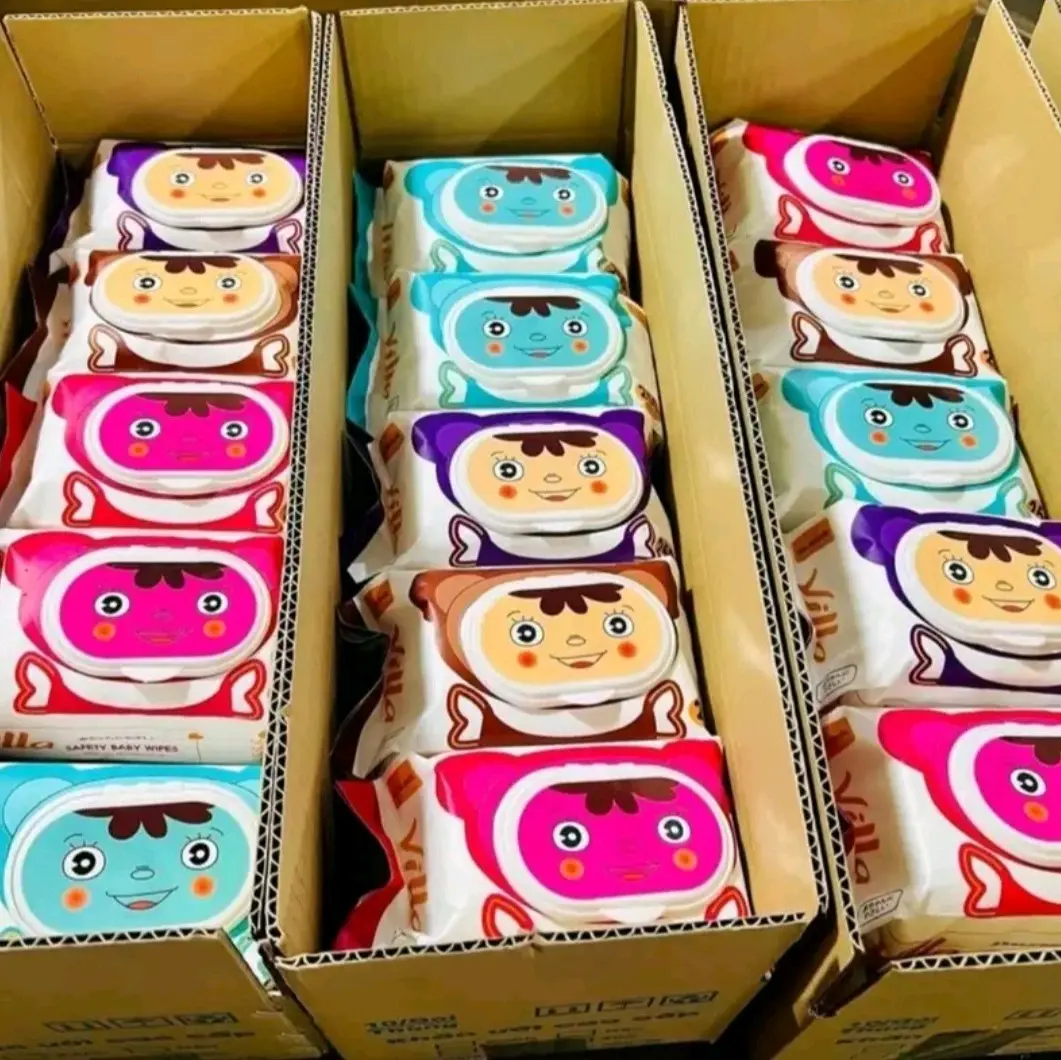 Combo 10 Gói Khăn ướt Không mùi Villa baby wiper 600g Cho Bé Voi