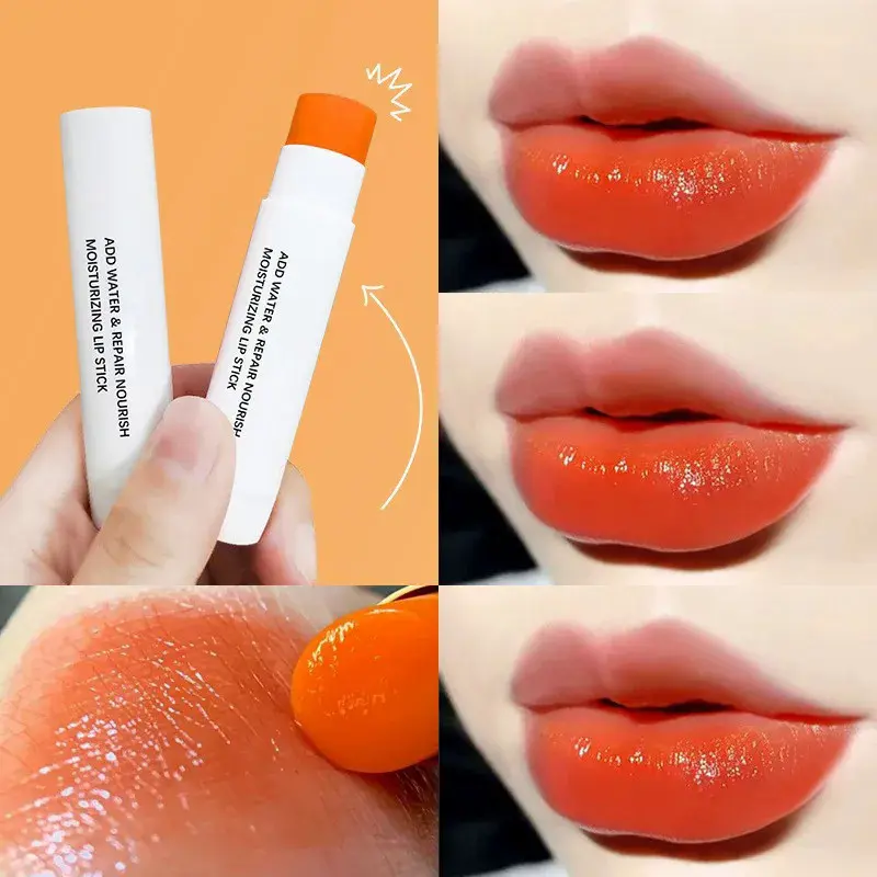 Magic color changing lipstick orange waterproof moisturizer lip balm long lasting Nourish Protect lips care makeup cosmetic