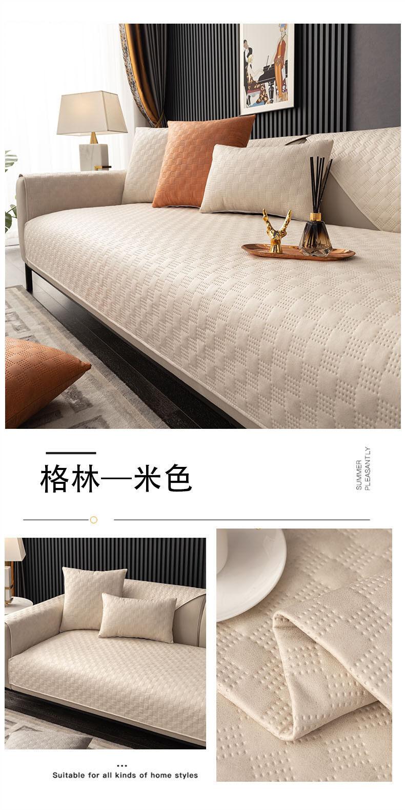 Product Introduction of Embossed Waterproof Sofa Cover Quilted High Tech Leather Feeling Woven Cotton Sofa Blanket Anti Scratch Non-Slip Sofa Dust Proof Cover No Stick of Hair 7