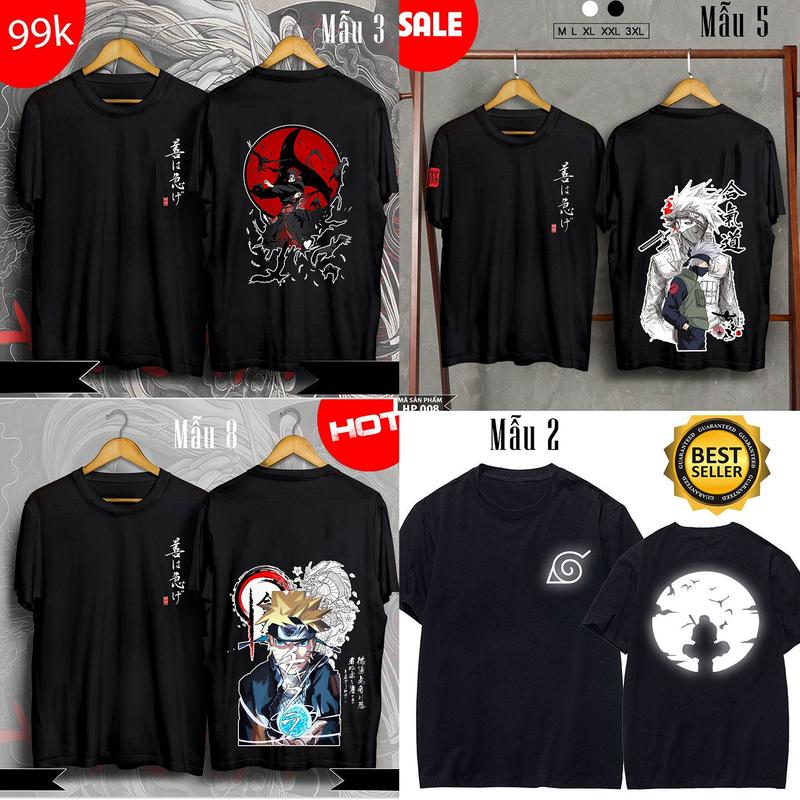 Áo thun Uchiha Itachi, áo thun naruto sasuke itachi kakashi mẫu mới thun cotton thoáng mát Menswear Nam