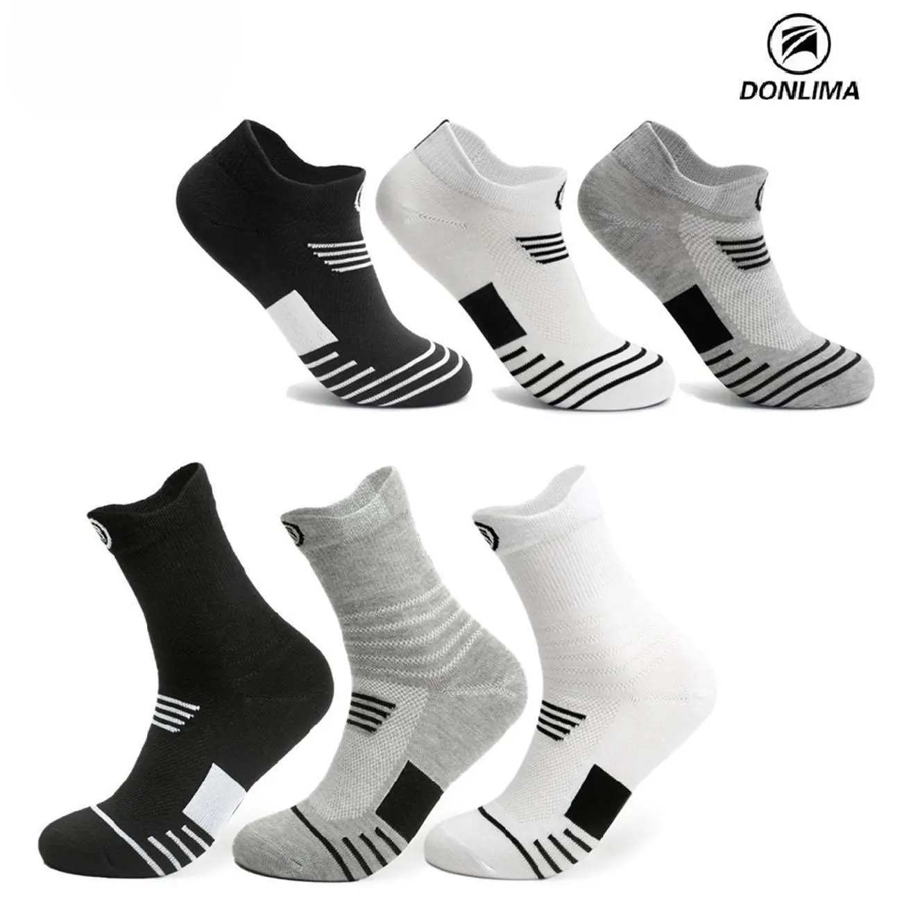 (W-172) CP# ถุงเท้ากีฬาผู้ชาย Sport  Donlima ข้อสั้น-ข้อยาว ถุงเท้าวิ่ง สีสุภาพ เนื้อผ้าหนา นุ่ม ไม่ขาดง่าย ใส่สบาย ออกกำลังกาย