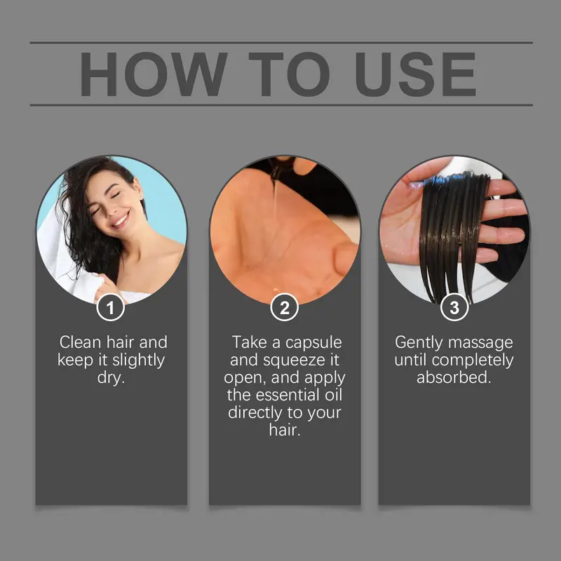 Hair Vitamin Capsule Serum, 30pcs/box Hair Care Oil Capsule, Moisturizing Smoothing Hair Serum, Hair Care Product for Men & Women 5