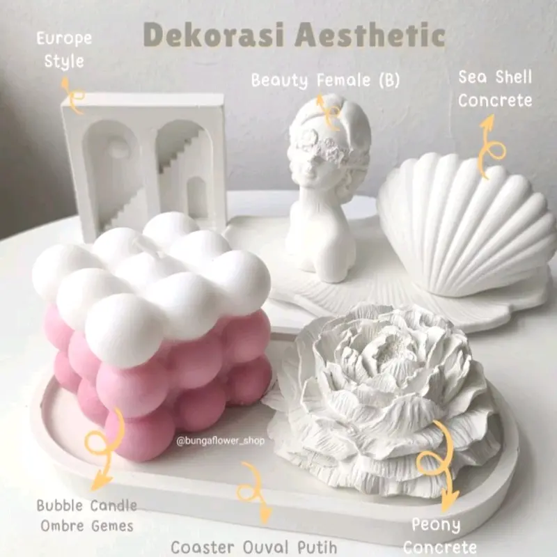 Props Dekorasi Rumah Aesthetic / Hiasan Pajangan Minimalis Putih / Properti Fotografi Souvenir Gift Hadiah Kado Murah 2