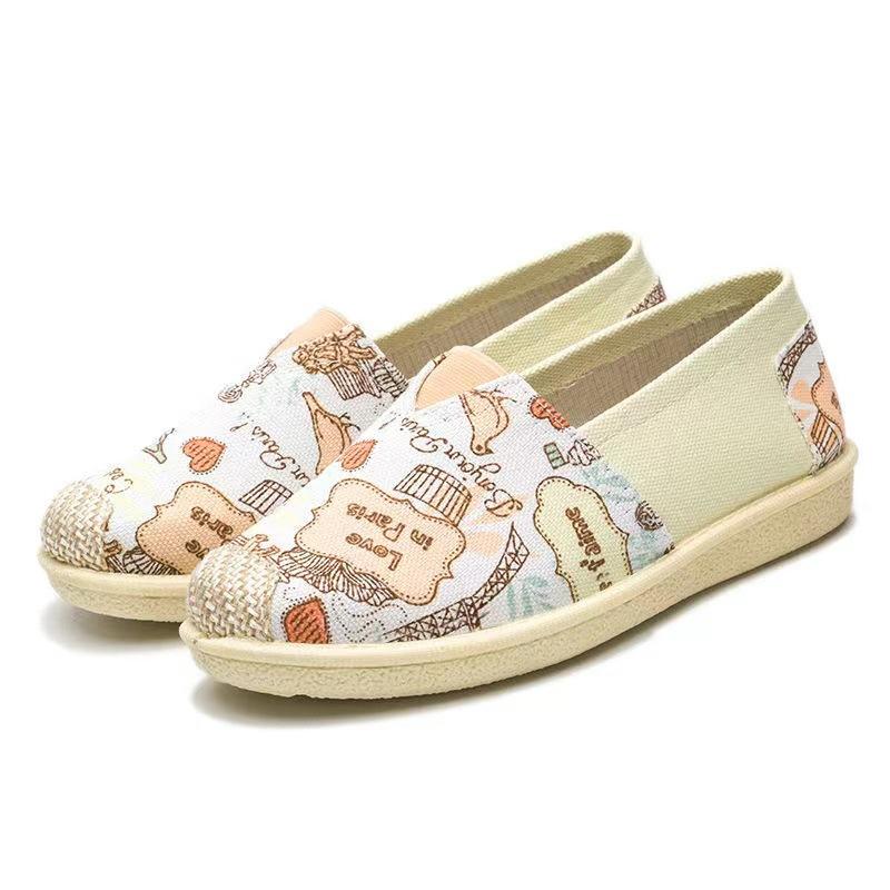 20242023 New Canvas Shoes Women's Shoes Korean Style Leisure Cloth Shoes Low-Cut Lightweight Comfortable Breathable One Pedal Women's Shoes 6