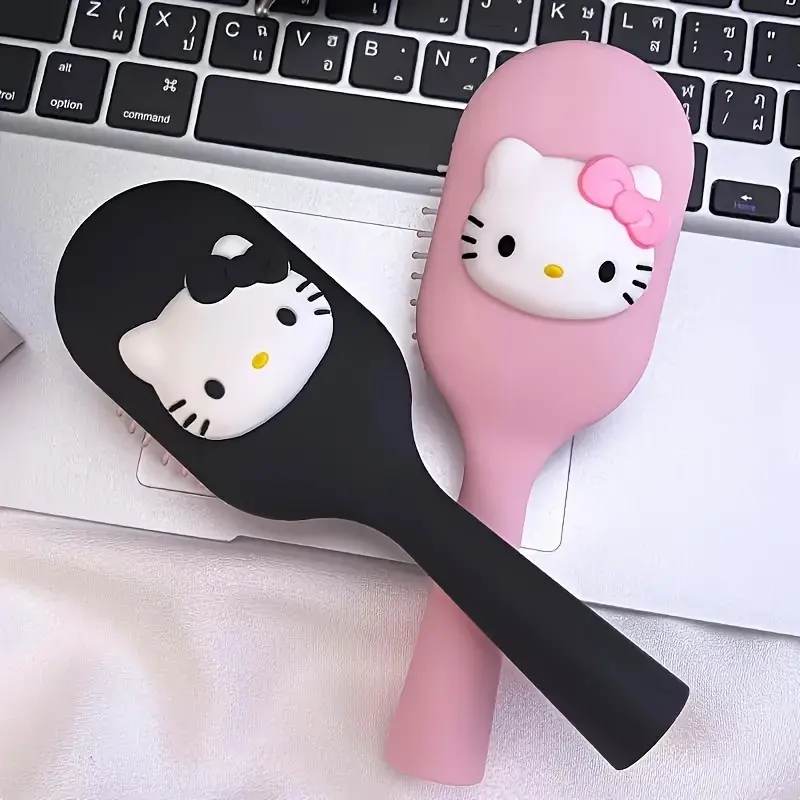 Lược Đệm Khí Hello Kitty, Sanrio, Máy Massage Da Đầu Làm Dịu, Nhẹ Và Cầm Tay Dụng Cụ Làm Tóc, Thiết Kế Chính Thức Sanrio, Có Sẵn Trong 1 Cái Hoặc 2 Cái Bộ