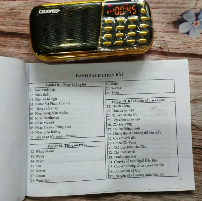 Loa Đài Cho Bé Học Tiếng Anh - Tặng Thẻ Nhớ 8G, List Danh Sách Đi Kèm