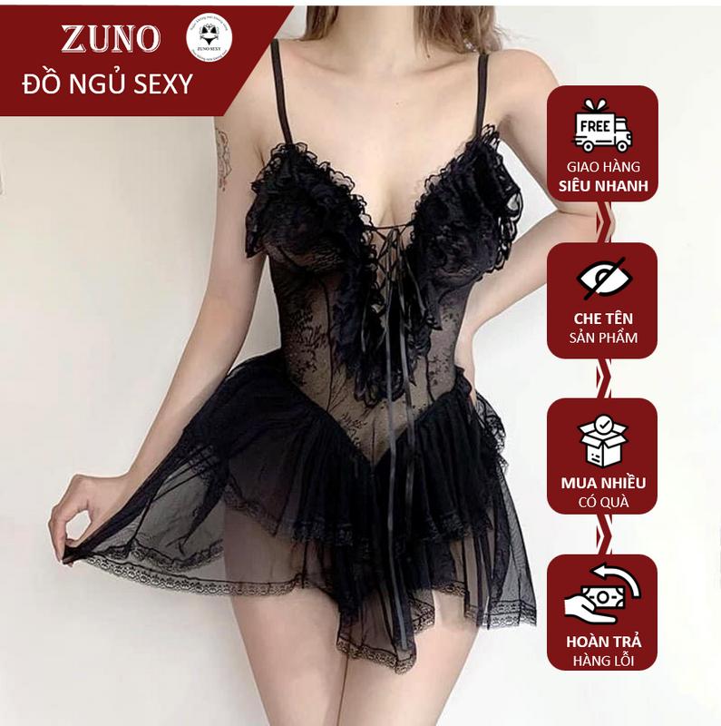 [Kèm chip] Váy 2 dây ren tầng dáng xòe rút ngực tim gợi cảm 0