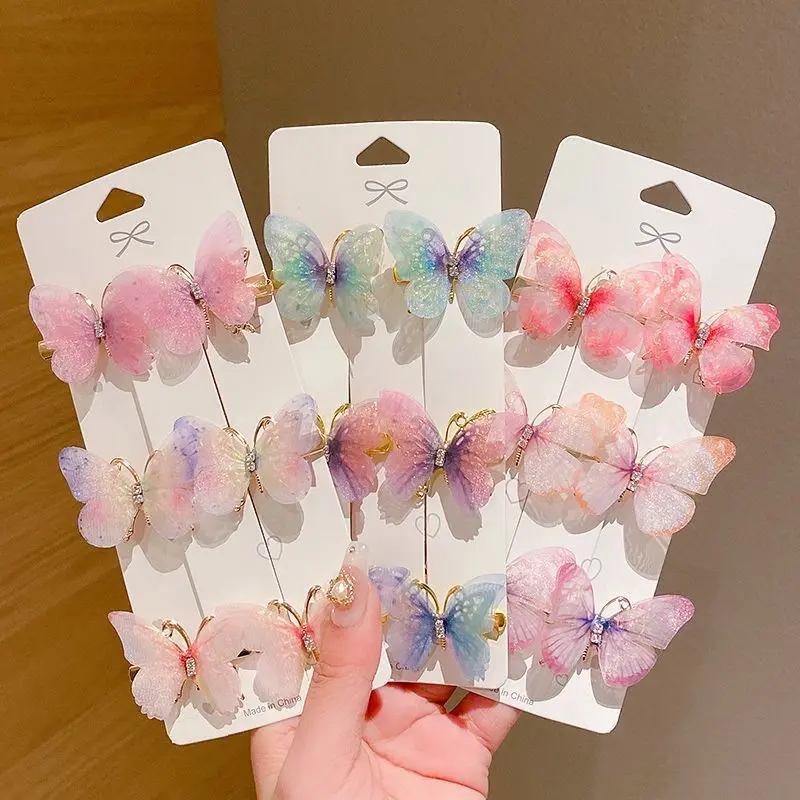 6pcs Butterfly Hair Clips Kids Princess Hair Accessories  Hair Clips Girls Lovely Hair Decorations Children's Hair Clips Side Clips Cute Lovely Clips