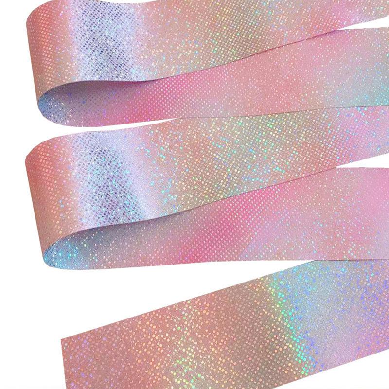 4M Flashing Star Ribbons Dance Ribbon Gym Rhythmic Art Gymnastics Children Kids Training Ballet Streamer Rainbow Twirling Rod #435298 5