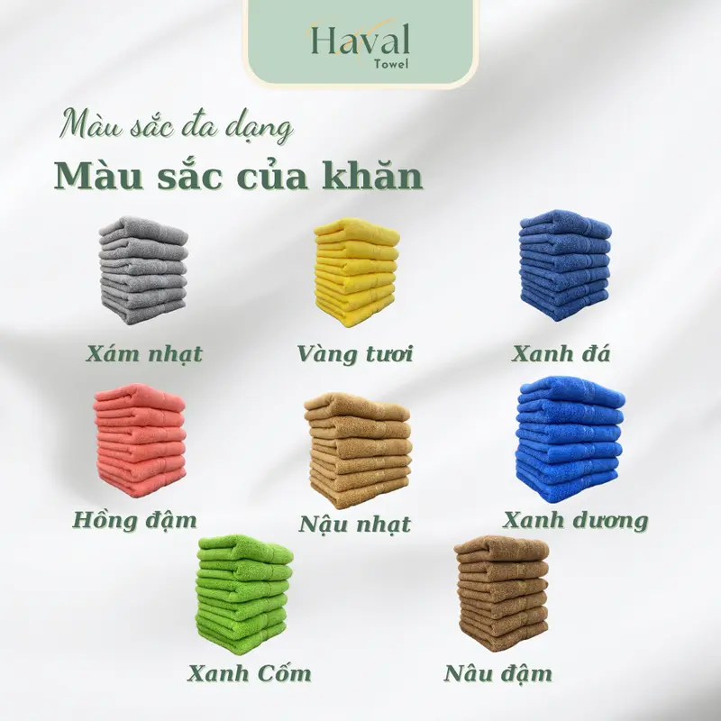Bộ 6 Khăn Gội Đầu Cotton Haval Kích Thước 35x80cm, Lau Tóc, Tập Gym Mềm Mịn và Thấm Hút, Không Ra Màu Dùng Làm Khăn Tắm Gội Trong Nhà Tắm, Phòng Gym, Yoga 6