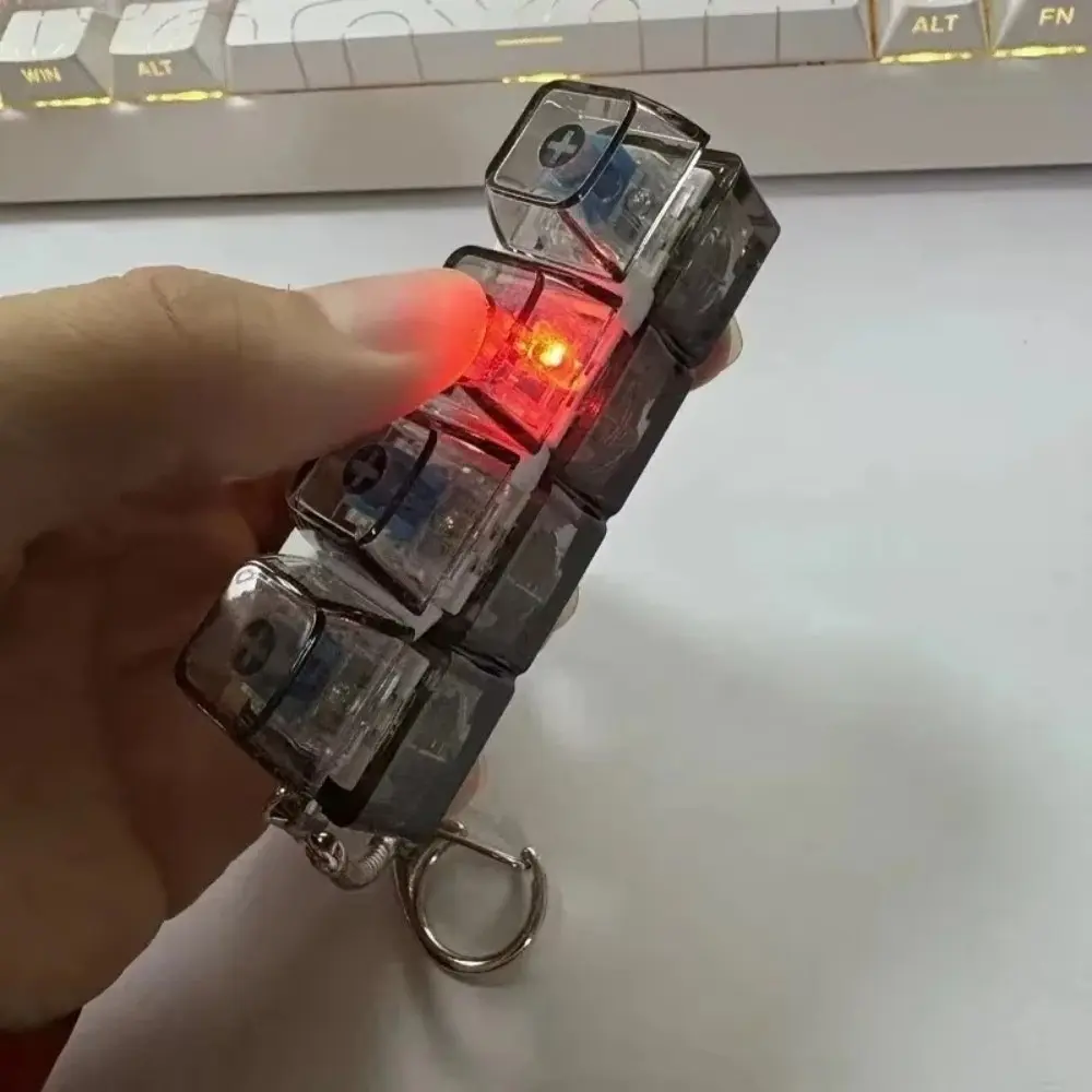 Student Clickable Button Light Up Keyboard Keychain Silent Operation ...