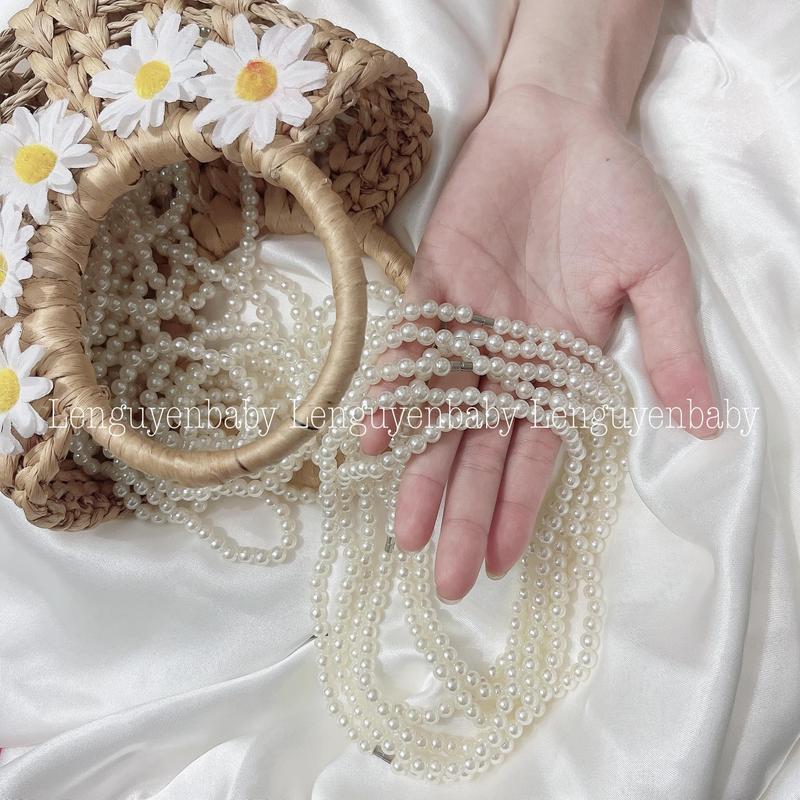 Vòng ngọc trai nhân tạo cho bé, phối với đồ mặc đi tiệc hay đi chơi (Đồ bà ba, Áo dài, Yếm)