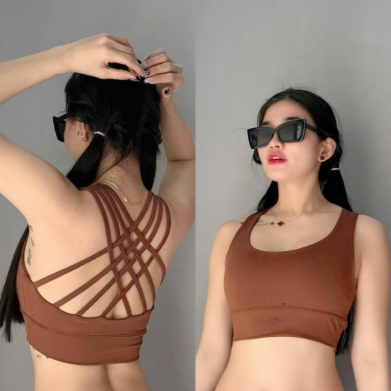 Áo Bra Thể Thao Tập Gym Yoga Aerobic Pickleball 8 Dây Nâng Đỡ Vòng 1 KÈM MÚT Chất Thun Lạnh Sport Tập Thể Dục 1
