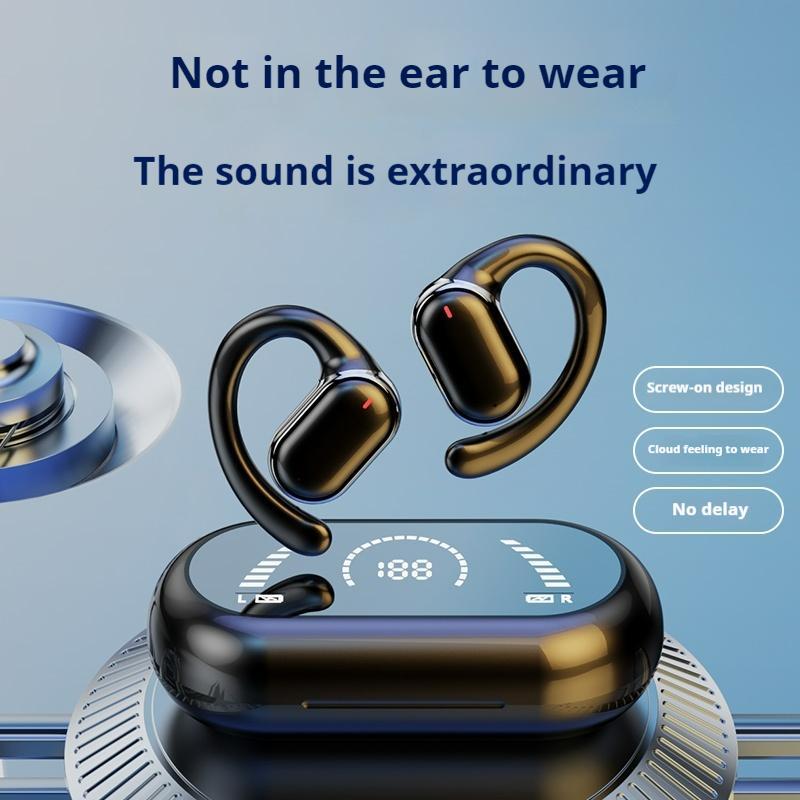 Product Introduction of Wireless Ear Hanging Earphone, Wireless Earbuds with Charging Case, HiFi Dolby Bass Earphone, HD Stereo Calling Sports Earphones for iPhone & Android 7
