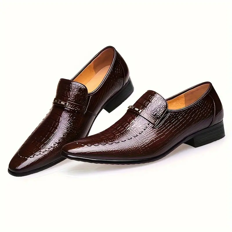 [Crocodile-Embossed] Men's Black Oxford Loafers |     Crocodile-Embossed Texture,-Tone Metallic |     Comfortable Rubber Sole |     Slip-On Dress Shoes |     Casual Business Formal Occasions 8