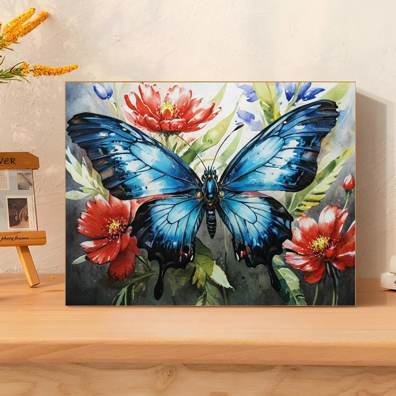 Product Introduction of Butterfly & Flower Pattern DIY Painting By Numbers Kit, 1 Set DIY Paint By Numbers Kit, Wall Art Decoration for Home Living Room Bedroom 6