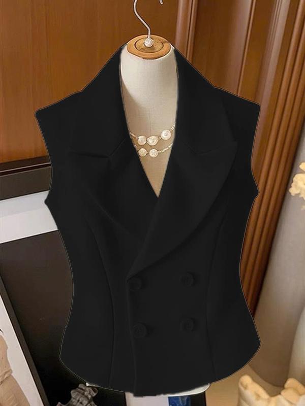 AG05-Áo Gile Nữ Thiết Kế Vest cổ chữ V Sang Trọng Thời Thượng Che Khuyết Điểm 2