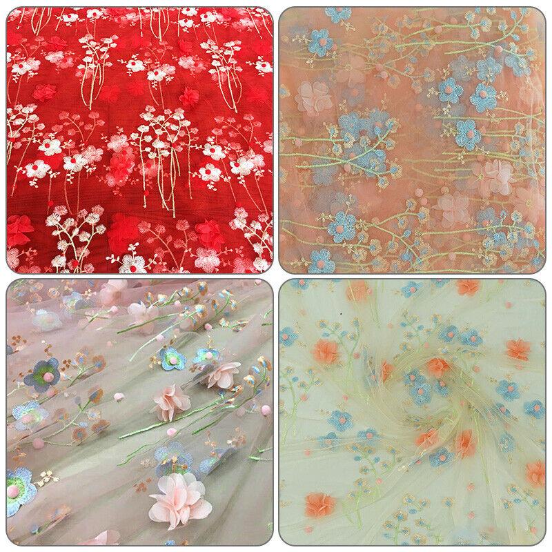 Vải ren thêu, lưới hoa, vải tuyn, váy đầm, rèm cửa tự làm, thủ công, 1 yard 2