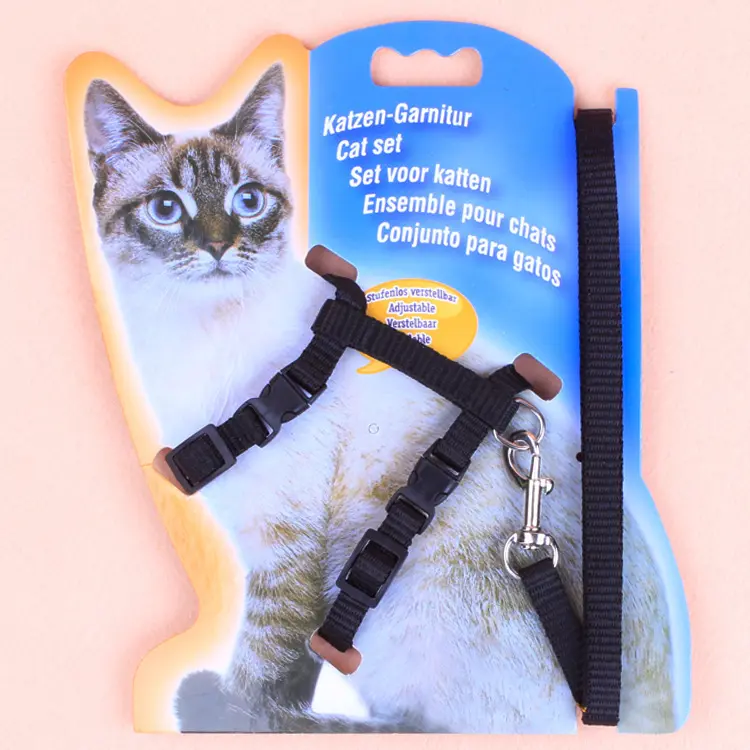 Pet Hand Holding Rope Cat Nylon I-Shaped Traction Chest Strap Cat Chain Bright Color, Strong and Durable, Does Not Hurt the Cat
