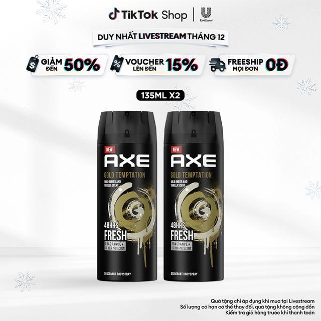 Combo 2 Xịt nước hoa toàn thân dành cho nam AXE Gold Temptation (chai 135ml) [1]