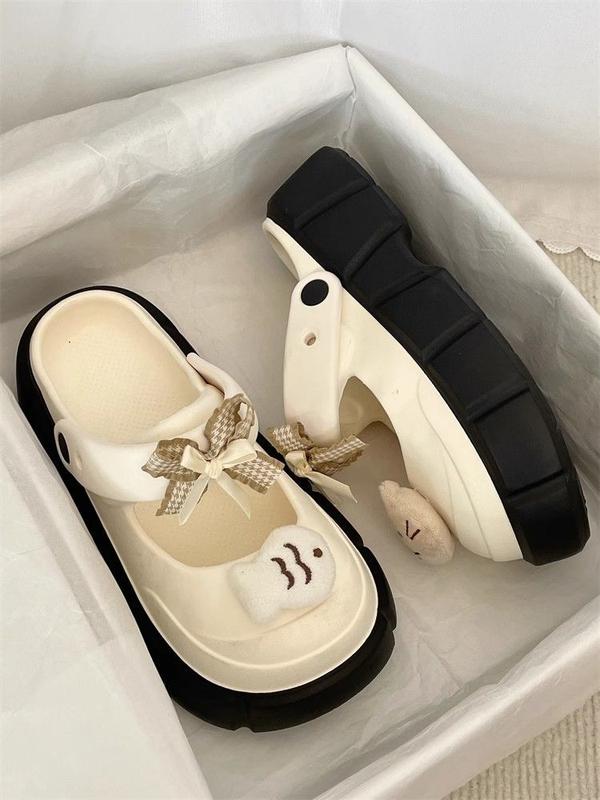 Product Introduction of 2024 New Bow Mary Jane Pump Women's Eva Thick Bottom for Outdoors Sandals Non-Slip 26