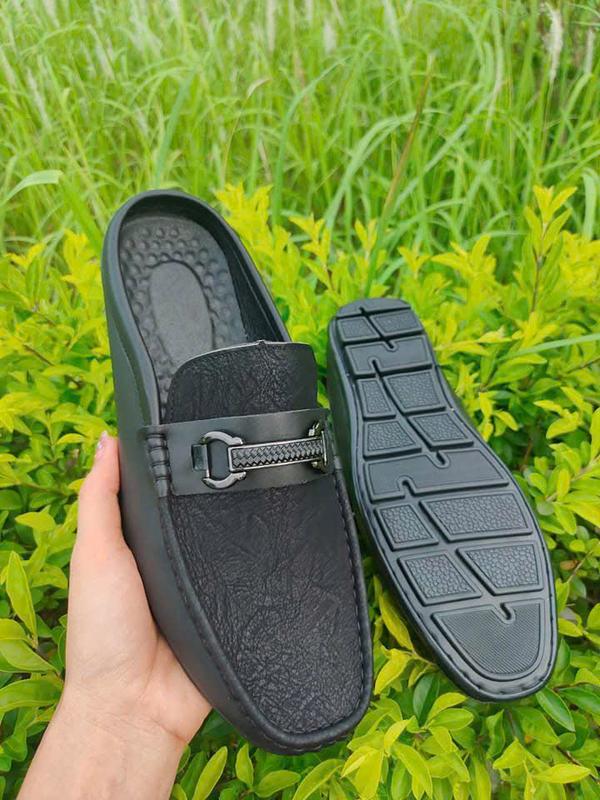 Sục da nam hàng kĩ vân nhám phối đai kim loại họa tiết,đế cao su đúc chắc chắn mã S6 DéP Shoes Hoa