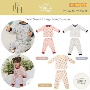 [TOMS] LITTLE PALMERHAUS (1stel) Disney Pooh Sweet Things Long Pajamas | Piyama Lengan Panjang Anak Laki-laki Perempuan | Baju Tidur Anak