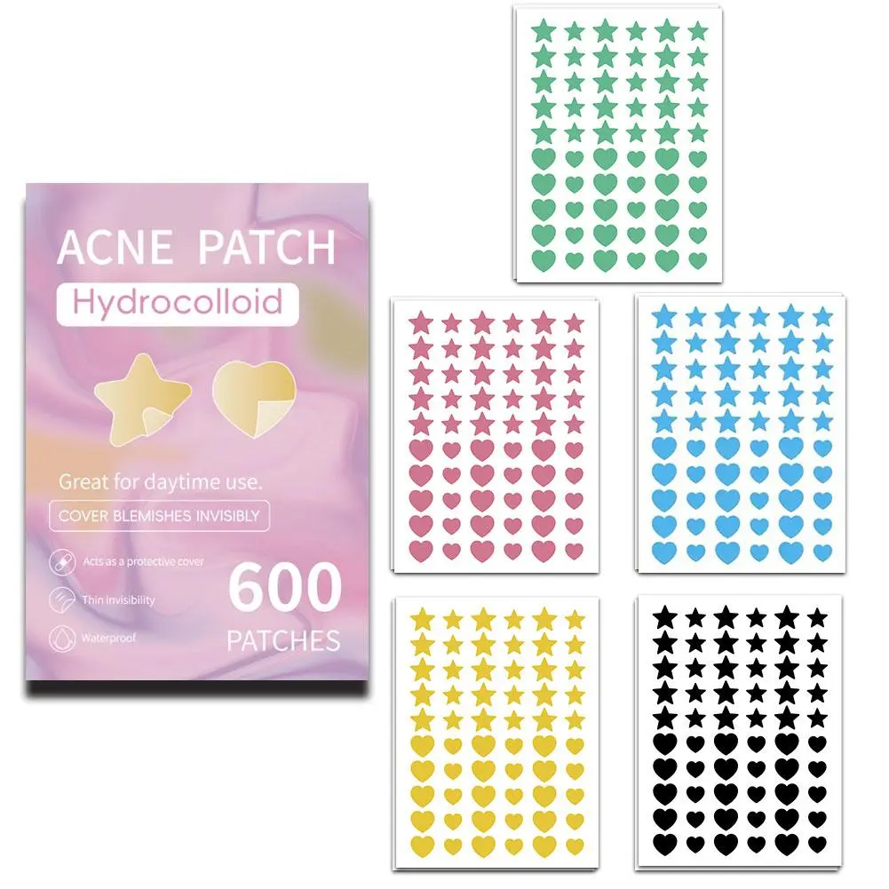 600pcs/360pcs/180pcs Hydrocolloid Colorful Acne Patch Mild Non-irritating Acne Pimples Patches