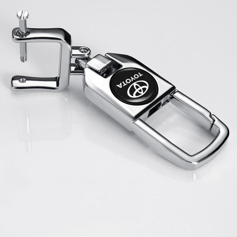 Product Introduction of 1 silver car keychain personalized creative anti-lost high-end car key ring key rope chain suitable for Toyota Corolla Avalon RAV4 Prius Allion Camry Highlander 7