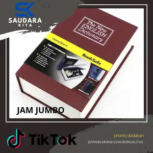 Brankas Bentuk Buku Kamus Deposit Box Cashbox Security Dictionary Cash Jewelry Key Lock Book Storage Kotak Penyimpanan