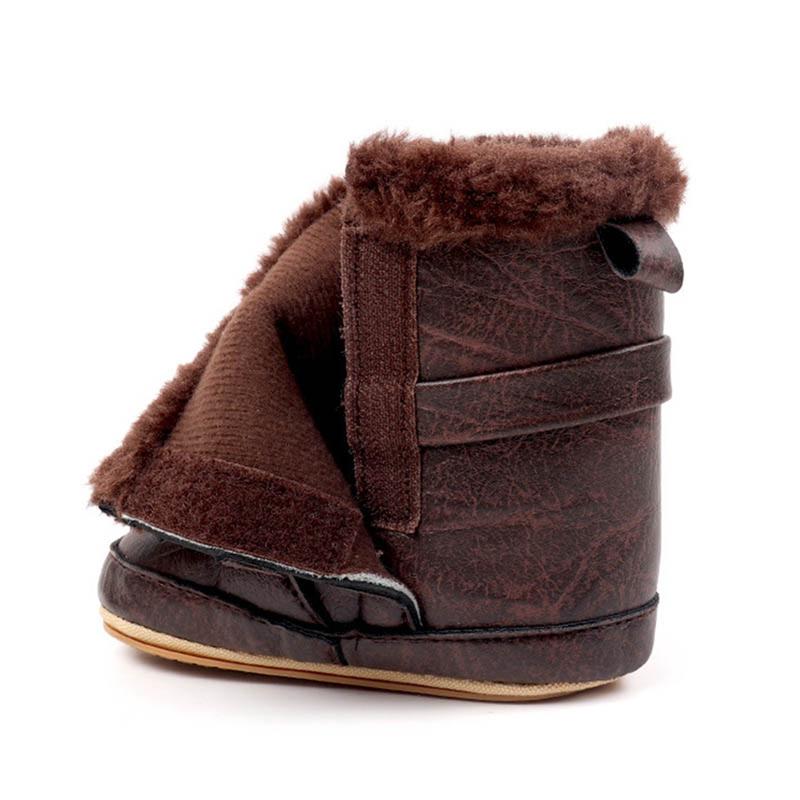 Product Introduction of Baby Winter Boots Soft Anti-Slip Sole Booties Warm Leather Crib Shoe Infant First Walkers 28