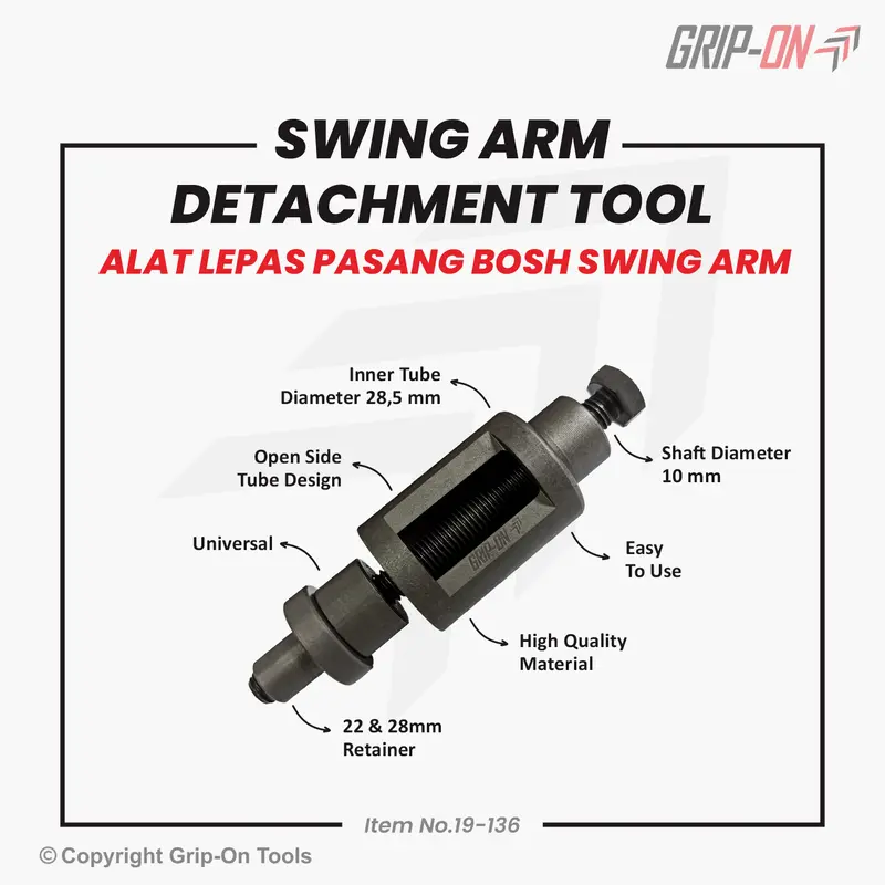 Grip-On Swing Arm Detachment Tool GY-6 Alat Lepas Pasang Bosh Swing Arm Ukuran Besar Untuk Matic 2