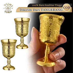 Gelas Kuningan Polos Kecil Import Chinese Vintage Gaya / Gelas Sembahyang Kuningan Kecil / Gelas Sloki Kuningan mini
