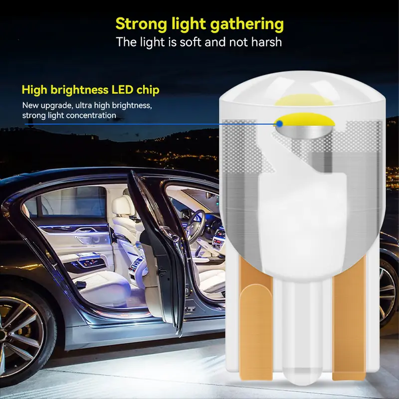 Bóng đèn COB ô tô, DE T10, Nội thất LED vòm, Pha lê trong suốt, Đèn đọc sách, Đèn biển số, Đèn tín hiệu, # 473132 3